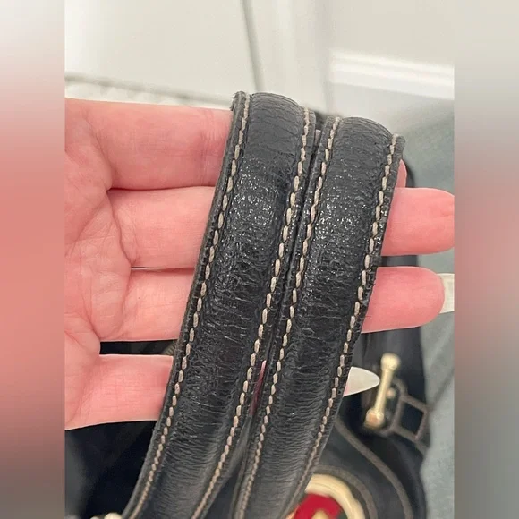 Gucci Black Dialux Britt Leather Boston Bag with Gold Hardware. COA. - Picture 11 of 13